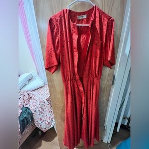 Liz Calibrone Red polka dot dress. Size medium.